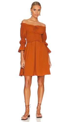 Minivestido smocked bubble sleeve en color burnt orange talla M en - Burnt Orange. Talla M (también en S, XS) - BCBGeneration - Modalova