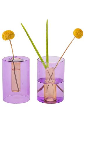 Small Reversible Glass Vase in - Block Design - Modalova