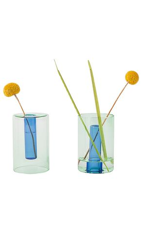 Florero small reversible glass vase en color verde talla all - Block Design - Modalova