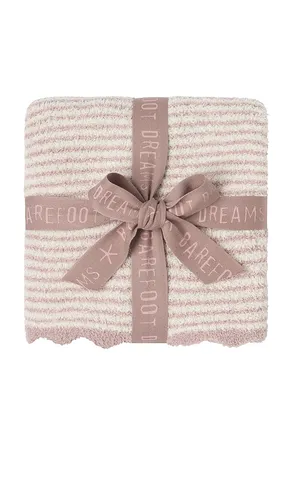 Kids Cozychic Stripe Scallop Receiving Blanket 30x30 in - Barefoot Dreams - Modalova
