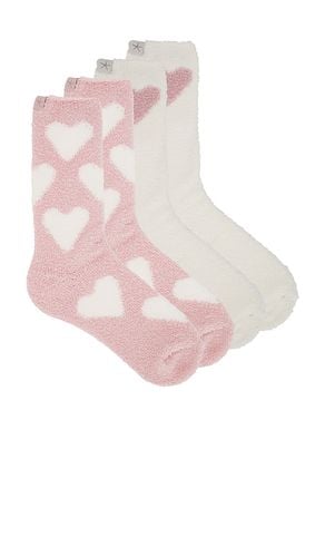 CozyChic Heart Print Sock Set in Pink - Barefoot Dreams - Modalova