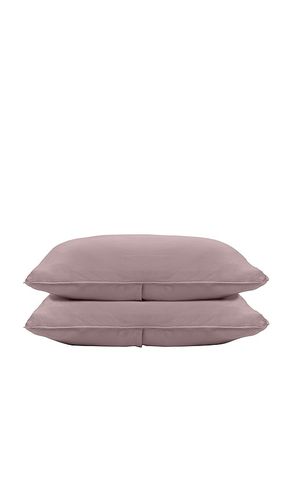Standard washed bamboo fitted pillowcase set in color mauve size all - Barefoot Dreams - Modalova