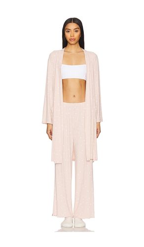 Ultra Soft Rib Piped Robe in Blush. - size L (also in M, S, XL) - Barefoot Dreams - Modalova