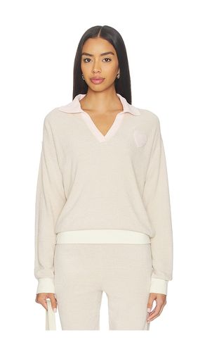 Cozy Chic Ultra Lite Color Block Heart Collared Pullover in . Size L. Also in M, S - Barefoot Dreams - Modalova