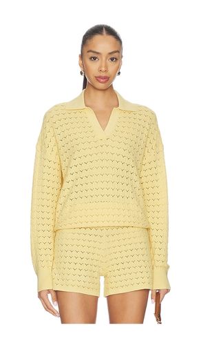 Tulip Pointelle Collared Pullover in Yellow. - size M (also in S, XL, XS) - Barefoot Dreams - Modalova