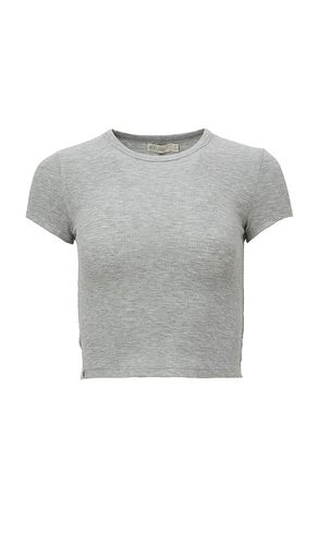 Malibu Collection Ultra Soft Rib Cropped Tee in Grey. - size L (also in M, S, XL, XS) - Barefoot Dreams - Modalova