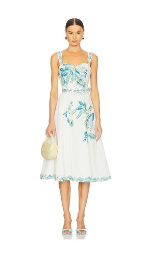 Midi Dress With Buckle Belt in White,Blue. - size L (also in M, XS) - HEMANT AND NANDITA - Modalova