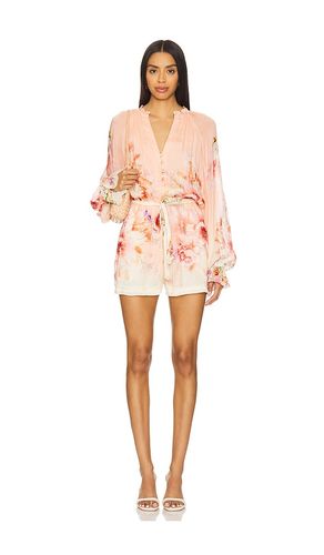 Romper With Tie Belt in Peach. - size L (also in M, S) - HEMANT AND NANDITA - Modalova