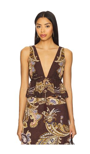 Peplum Top in Chocolate. - size L (also in M, S, XS) - HEMANT AND NANDITA - Modalova