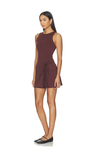 Serene Jersey Flex Wrap Mini Dress in Brown. - size M (also in S, XS) - Beyond Yoga - Modalova