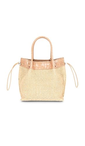 Baby kayla raffia & croco embossed handbag in color neutral size all - BY FAR - Modalova
