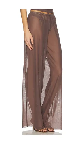 Riley Wide Leg Pant in Brown. - size M/L (also in XS/S) - Bond Eye - Modalova