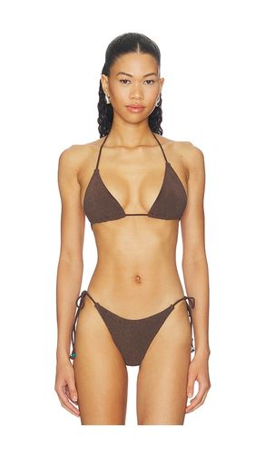 Beaded Ingrid Triangle Bikini Top in Chocolate - Bond Eye - Modalova