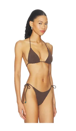Beaded Ingrid Triangle Bikini Top in Chocolate - Bond Eye - Modalova