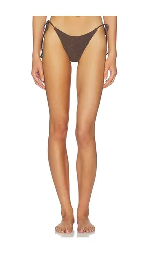 Beaded Vista Tie Side Bikini Bottom in Chocolate - Bond Eye - Modalova