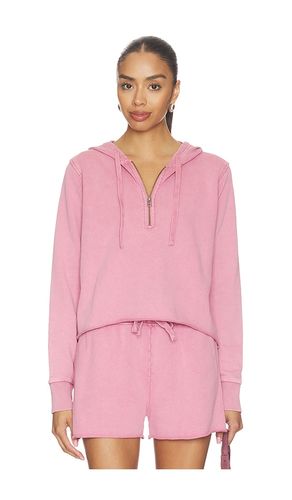 Half Zip Crop Hoodie in Rose. - size M (also in S, XS) - Bobi - Modalova