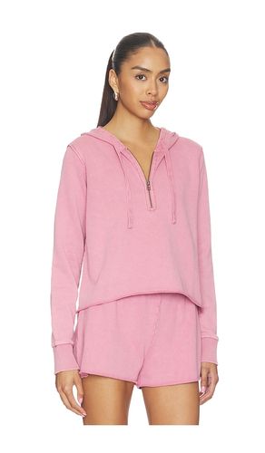 Half Zip Crop Hoodie in Rose. - size M (also in S, XS) - Bobi - Modalova