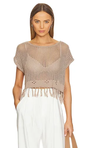 BLACK Crochet Top in Beige. - size M (also in S, XS) - Bobi - Modalova