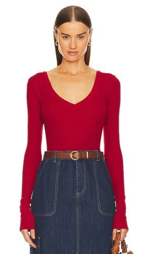 Long Sleeve Scoop Neck Tee in Red. - size L (also in M, S, XS) - Bobi - Modalova