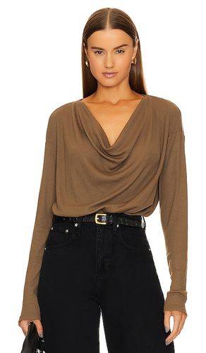 Cowl Neck Blouse in Olive. - size L (also in M, S, XL, XS) - Bobi - Modalova