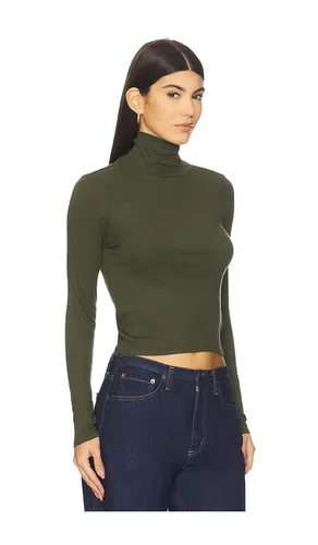 Crop Turtleneck Top in Dark Green. - size L (also in M, S, XL, XS) - Bobi - Modalova