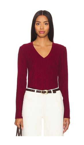 V Neck Long Sleeve in Burgundy. - size L (also in M, S, XL, XS) - Bobi - Modalova