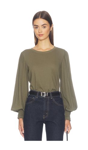 Smocked Cuff Rib Neck Tee in . Größe L. Also in M, S, XL, XS - Bobi - Modalova