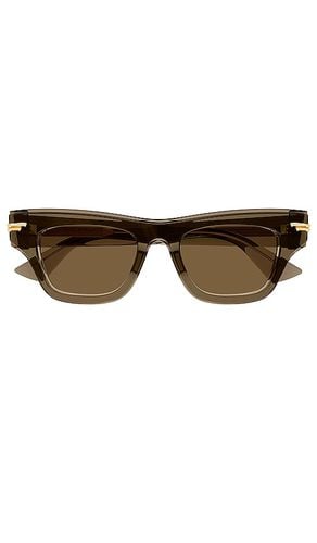 Original Rectangular Sunglasses in Brown - Bottega Veneta - Modalova