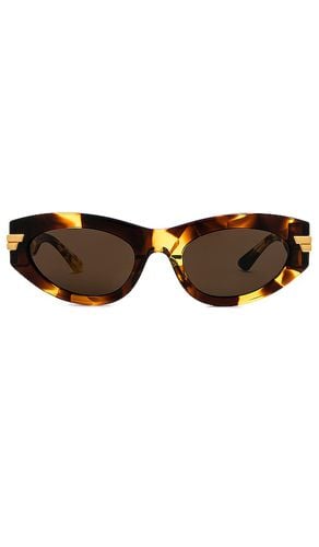 Bold Ribbon Cat Eye Sunglasses in Brown - Bottega Veneta - Modalova