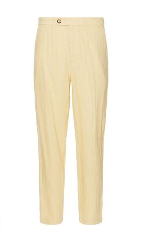 Smart Pleat Linen Trousers in Yellow. - size L (also in M, S, XL/1X) - Bound - Modalova