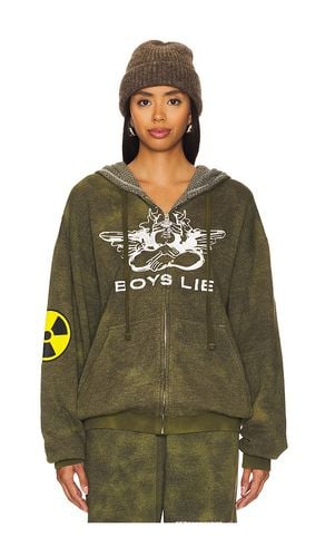 Don't Test Me Terry Natural Harley Hoodie in Army. - size M/L (also in XL/XXL, XS/S) - Boys Lie - Modalova