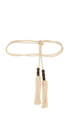 BALMAIN Rope & Wood Belt in Beige - BALMAIN - Modalova