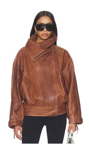 BLOUSON HIGH COLLAR LAMBSKIN in . Größe 34. Also in 36 - BALMAIN - Modalova