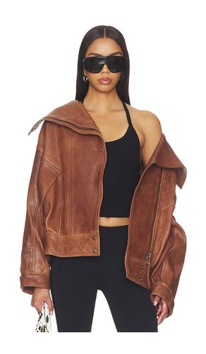 BLOUSON HIGH COLLAR LAMBSKIN in . Größe 34. Also in 36 - BALMAIN - Modalova