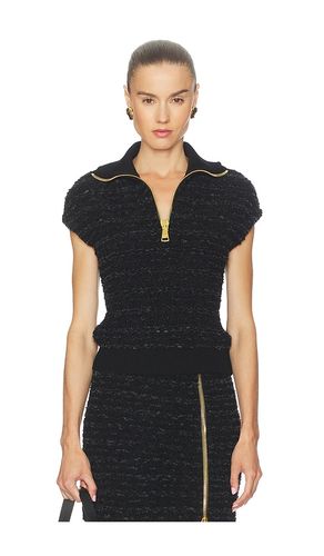 Zipped Short Sleeve Tweed Top in . Size 34/0. Also in 36/2 - BALMAIN - Modalova
