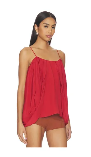 Thin straps draped crepe top en color rojo talla 36 (también en 34) - BALMAIN - Modalova