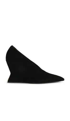 Suede Wedge Pump in Noir in . Size 37. Also in 38 - BALMAIN - Modalova