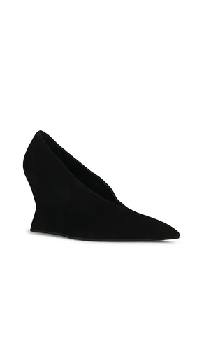 Suede Wedge Pump in Noir in . Size 37. Also in 38 - BALMAIN - Modalova