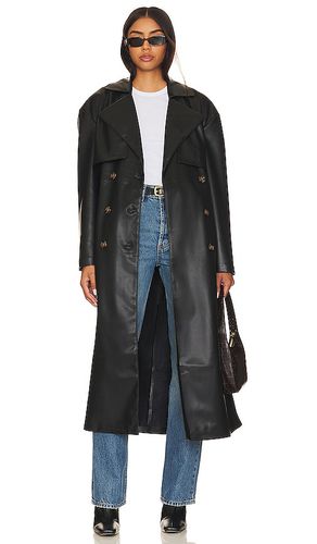 Faux leather trench coat in color black size L in - Black. Size L (also in M) - BLANKNYC - Modalova