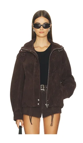 Faux Suede Jacket in Chocolate. - size L (also in M, S, XS) - BLANKNYC - Modalova