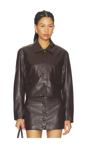 Faux Leather Jacket in Chocolate. - size L (also in M, S, XS) - BLANKNYC - Modalova