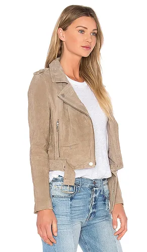 Suede Moto Jacket in Brown. - size XS (also in M) - BLANKNYC - Modalova