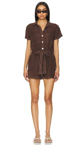 Rolled Hem Utility Romper in Chocolate. - size L (also in S, XS) - Bella Dahl - Modalova