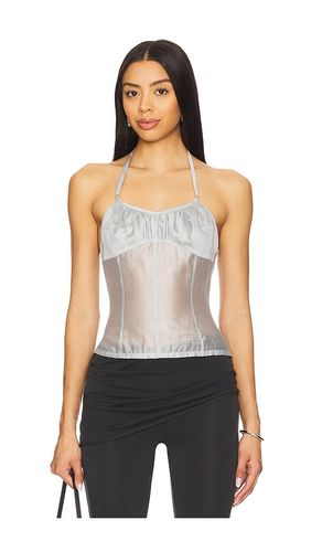 Flore Top in Metallic Silver. - size L (also in M, XL, XS) - BELLE - Modalova