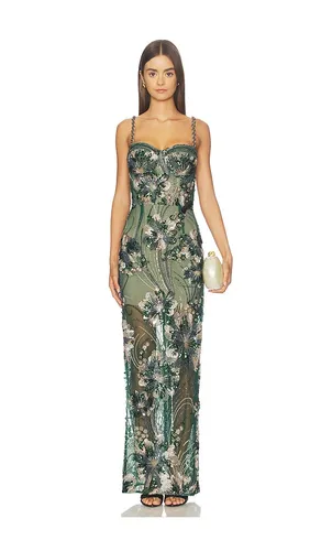 Embellished Maxi Dress With Diamond Straps in Green. - size L (also in M, S, XS) - Bronx Banco - Modalova