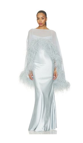 Silky Maxi Dress and Chiffon Cape with Feather Trim in . Size M. Also in S, XS - Bronx Banco - Modalova