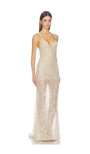 V-Neck Embellished Gown in Silver. - size S (also in M, XL) - Bronx Banco - Modalova