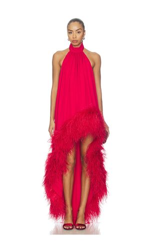 Halter Neck Feather Gown in Red. - size XS (also in S, M, L, XL) - Bronx Banco - Modalova