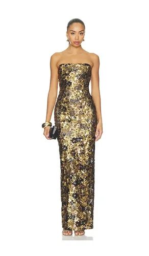 Farah Maxi Dress in Metallic Gold. - size L (also in M, S, XS) - Bronx Banco - Modalova
