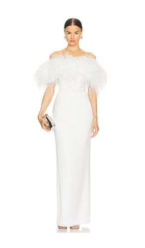 Vestido largo lola blanc strapless feather en color talla M en - White. Talla M (también en L, S, XL) - Bronx and Banco - Modalova